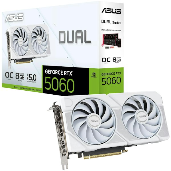 ASUS Dual GeForce RTX 5060 White OC 8G Graphics Card
