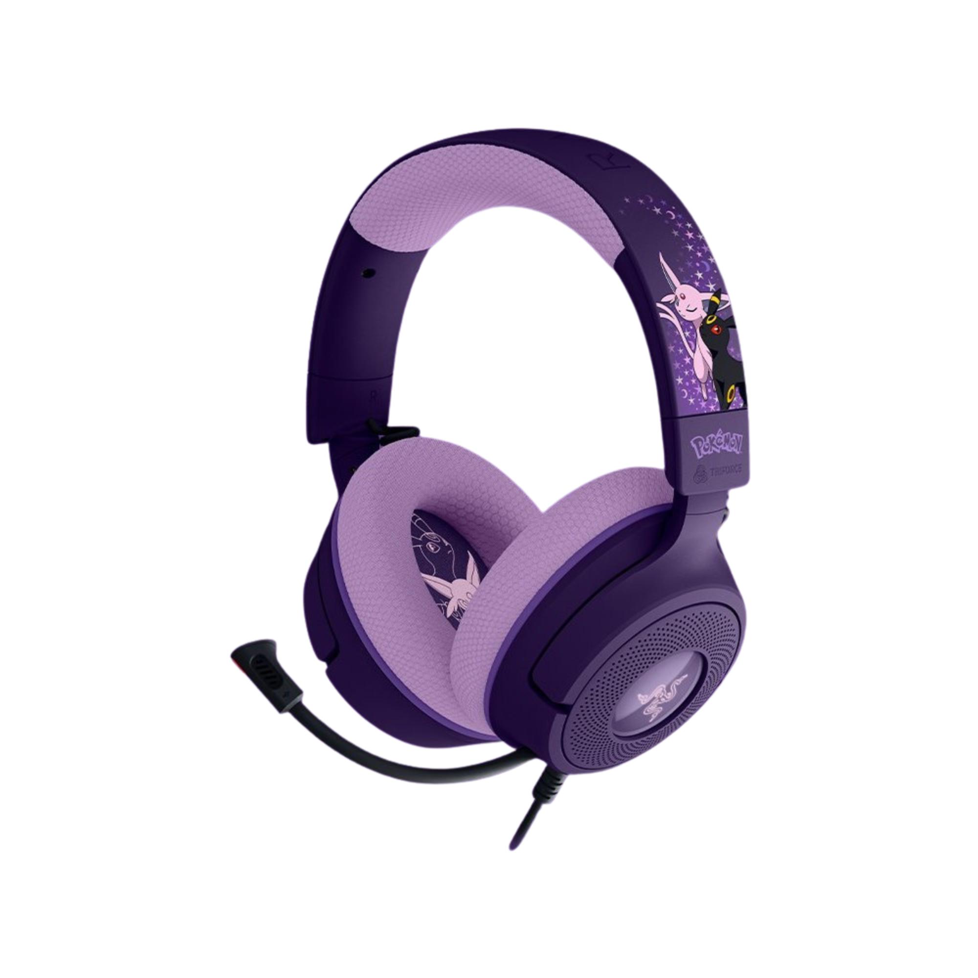 A large main feature product image of Razer Kraken V4 X - Wired Gaming Headset - Espeon/Umbreon Edition