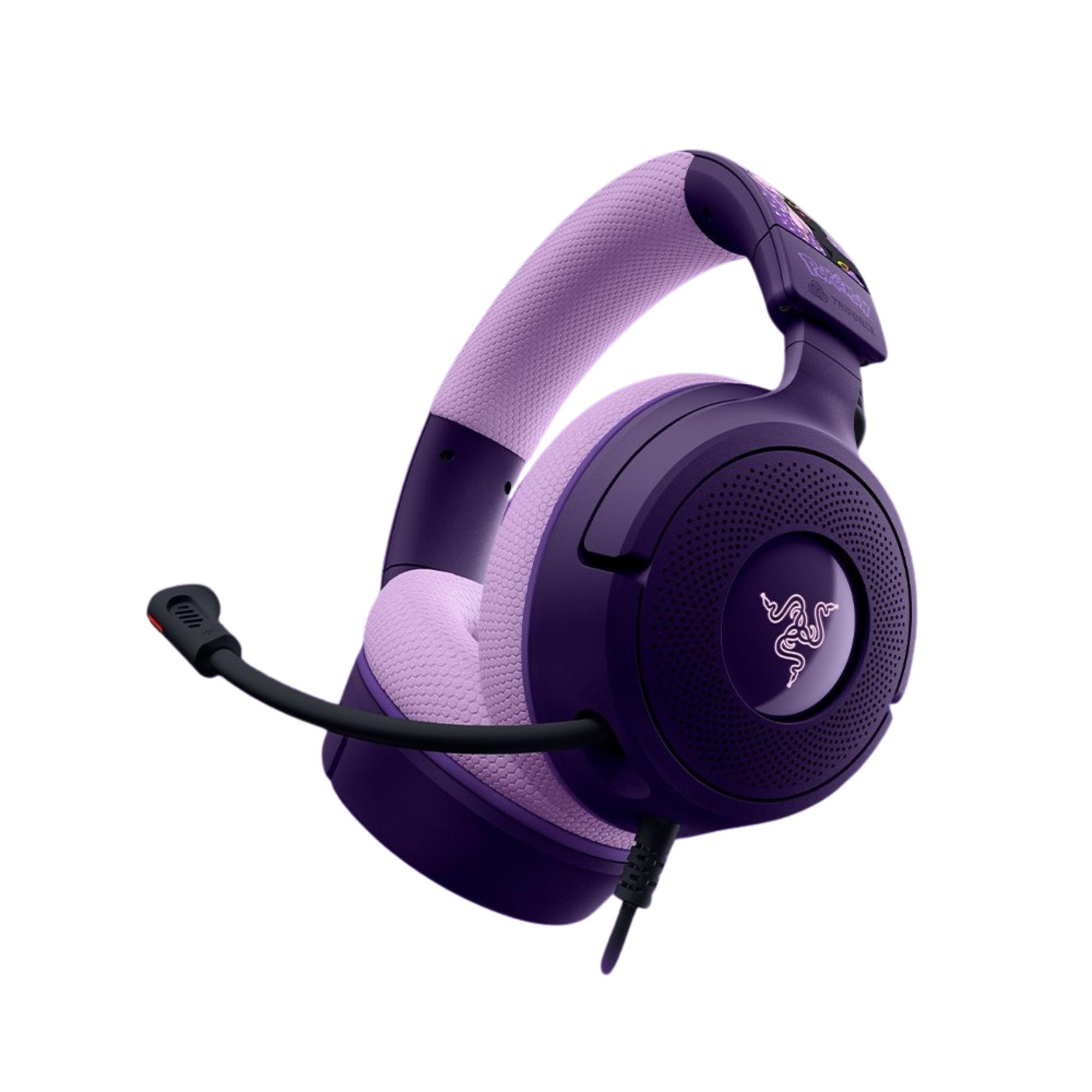 A large main feature product image of Razer Kraken V4 X - Wired Gaming Headset - Espeon/Umbreon Edition