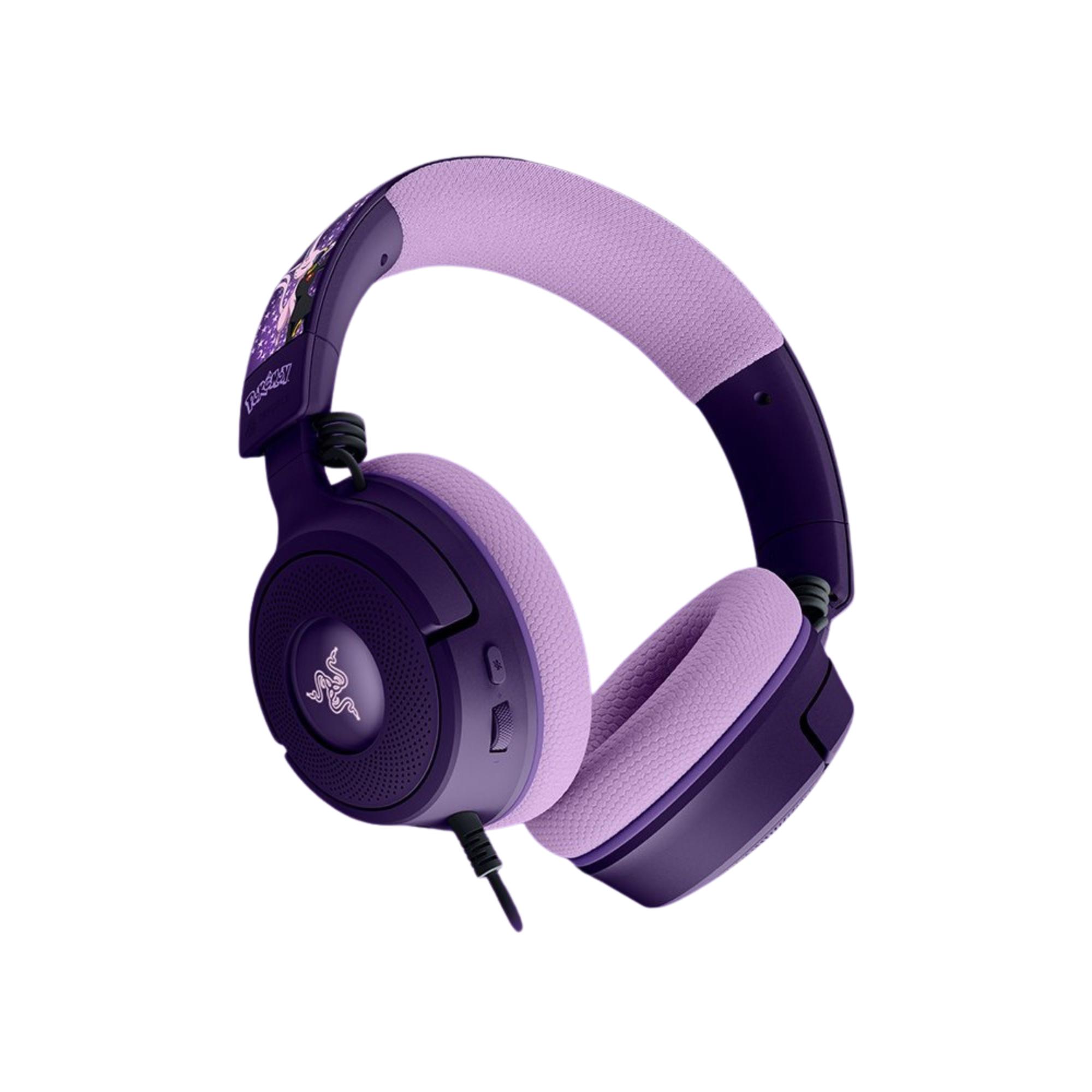 A large main feature product image of Razer Kraken V4 X - Wired Gaming Headset - Espeon/Umbreon Edition