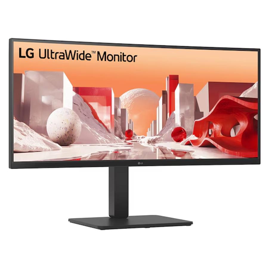 A large main feature product image of LG 34BA75QE-B - 34" Curved 1440p Ultrawide 60Hz IPS Monitor