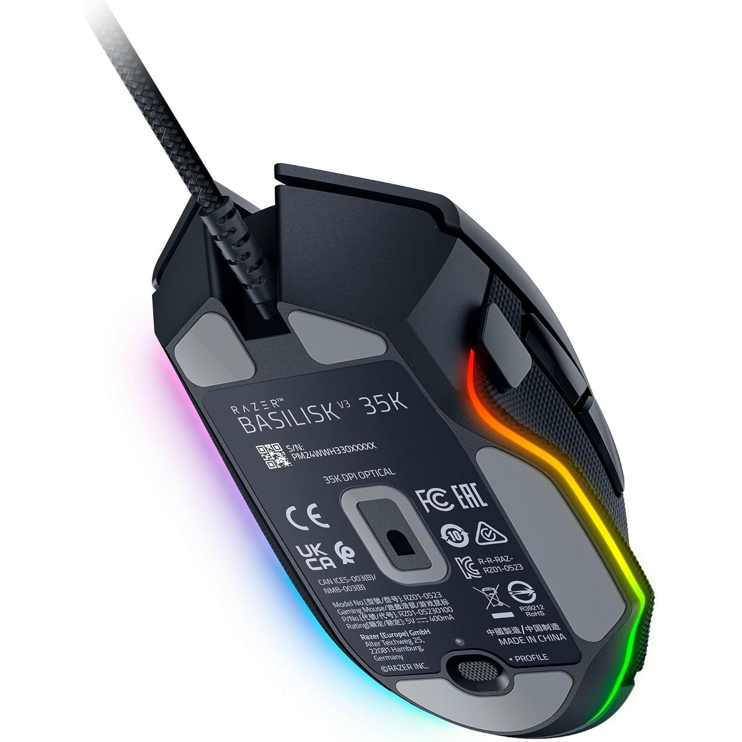 A large main feature product image of Razer Basilisk V3 35K - Ergonomic Wired Gaming Mouse