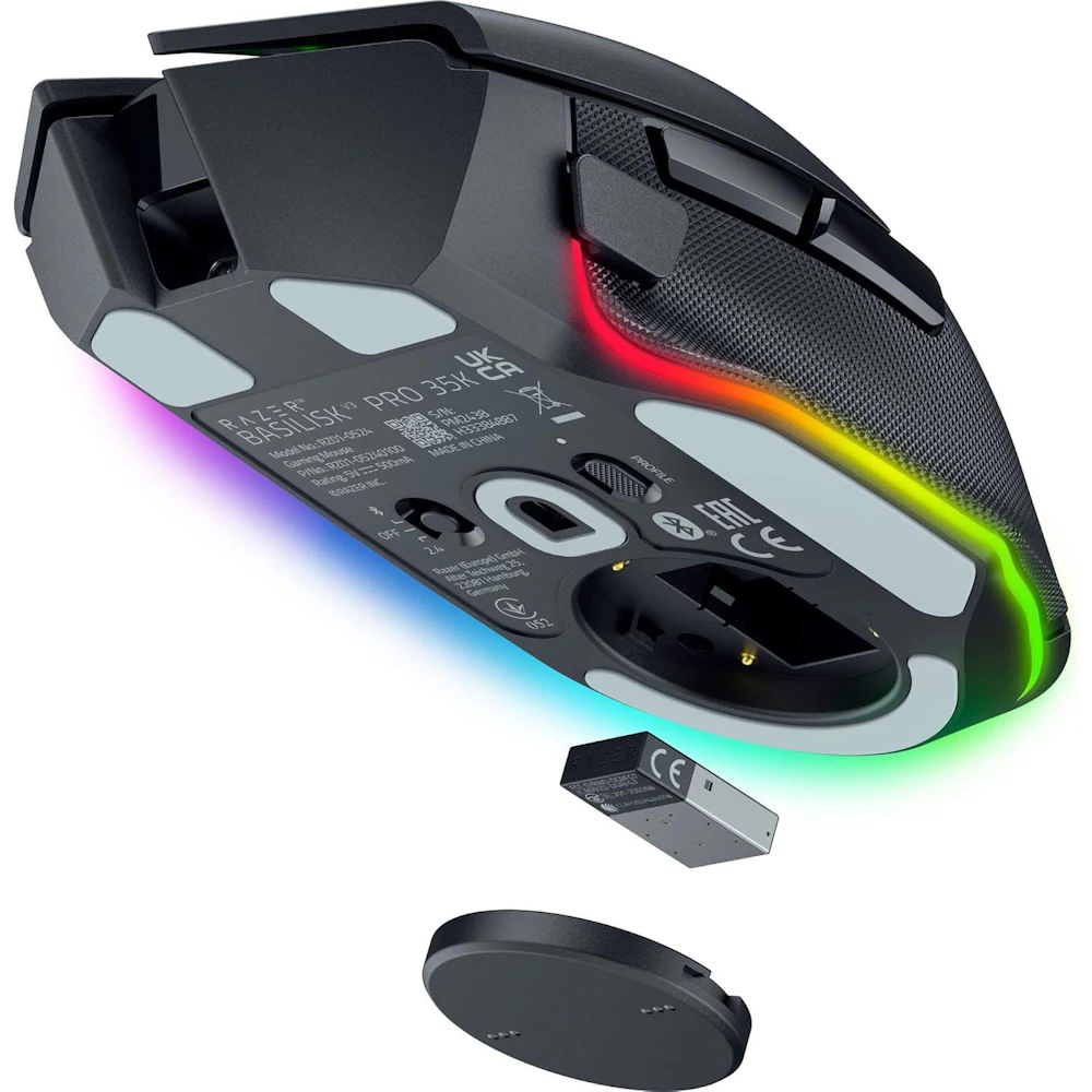 A large main feature product image of Razer Basilisk V3 Pro 35K - Ergonomic Wireless Gaming Mouse