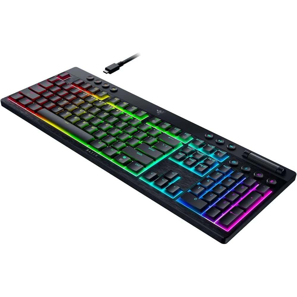 A large main feature product image of Razer BlackWidow V4 Low-profile HyperSpeed - Wireless Low-Profile Mechanical Gaming Keyboard (Yellow Linear Switch)