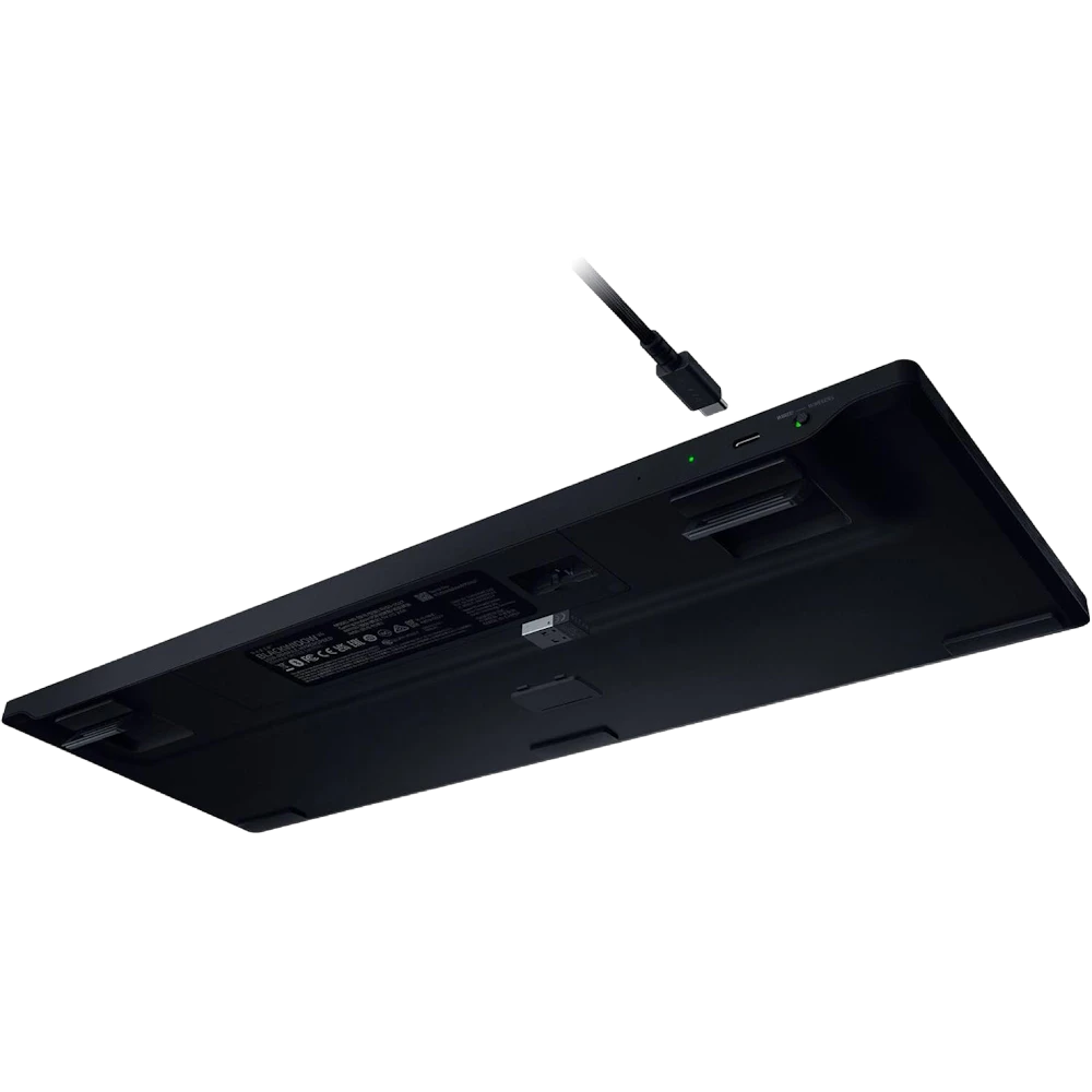 A large main feature product image of Razer BlackWidow V4 Low-profile HyperSpeed - Wireless Low-Profile Mechanical Gaming Keyboard (Yellow Linear Switch)