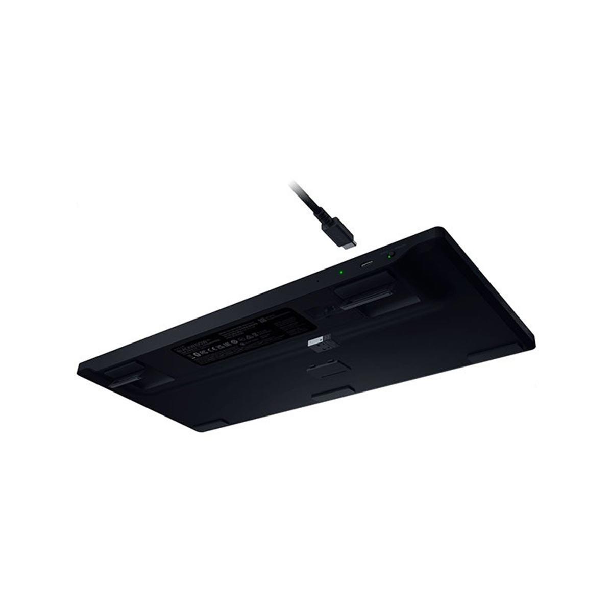 A large main feature product image of Razer BlackWidow V4 Low-profile Tenkeyless HyperSpeed - Wireless Low-profile Mechanical Gaming Keyboard (Yellow Linear Switch)