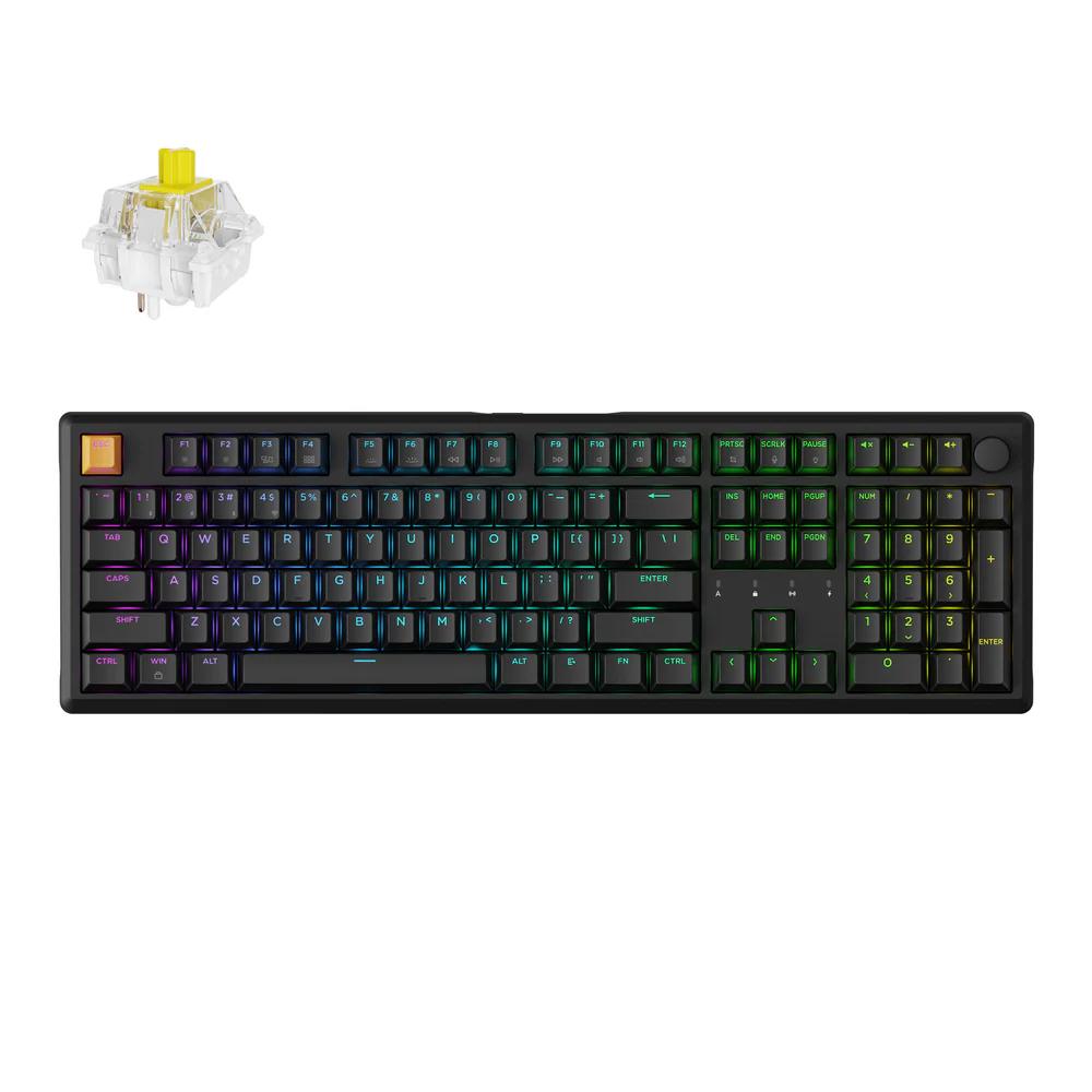 A large main feature product image of Keychron J5 QMK Wireless RGB Mechanical Keyboard - Black (Banana Switch)