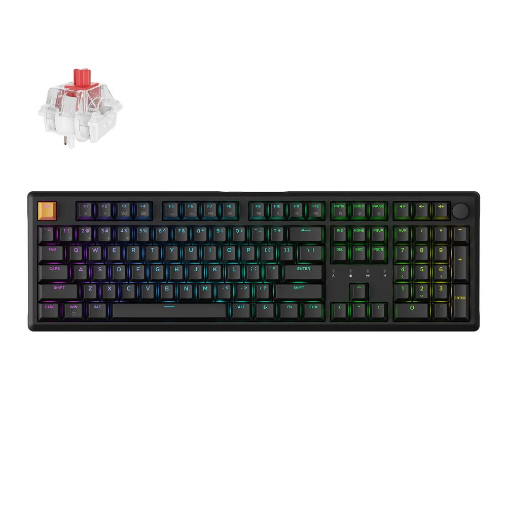 A large main feature product image of Keychron J5 QMK Wireless RGB Mechanical Keyboard - Black (Red Switch)