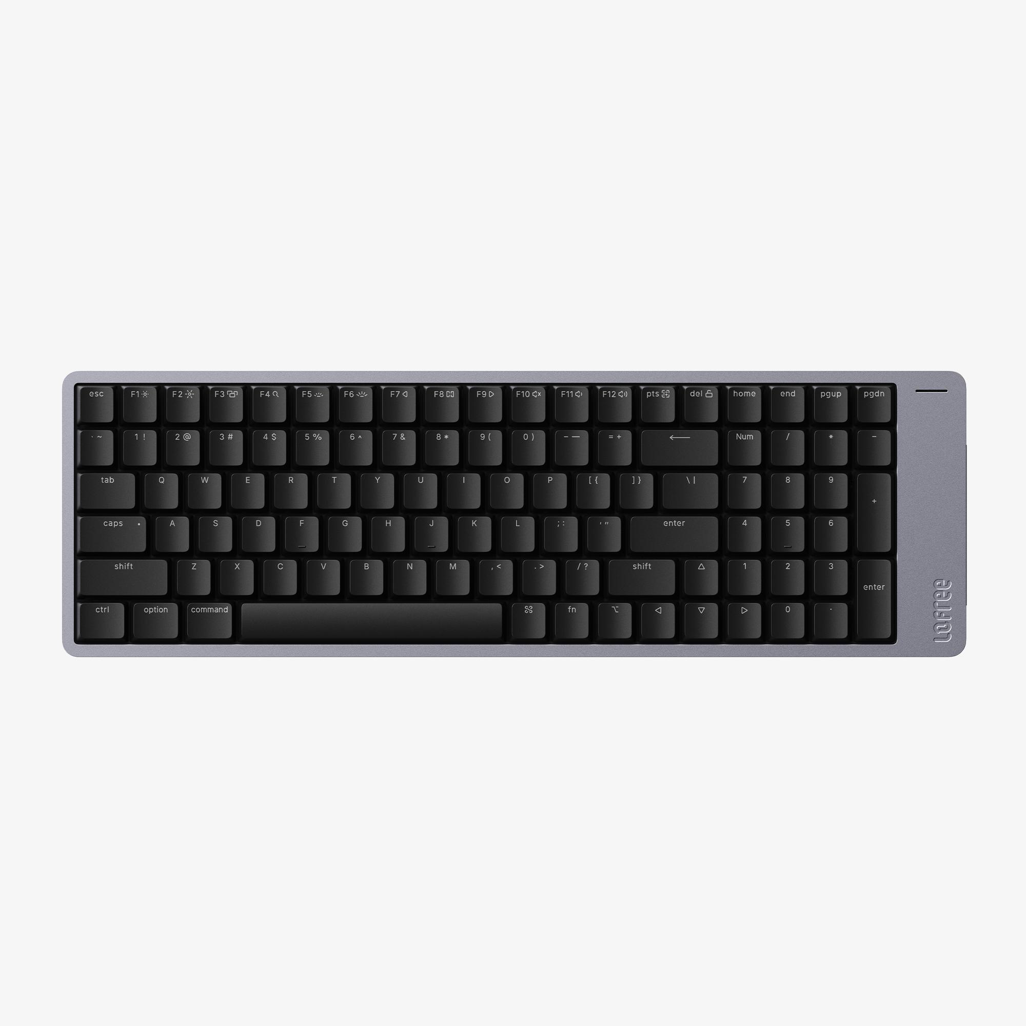 A large main feature product image of EX-DEMO Lofree FLOW 2 100 Low-Profile Hot-Swap VIA Wireless Mechanical Keyboard - Space Gray