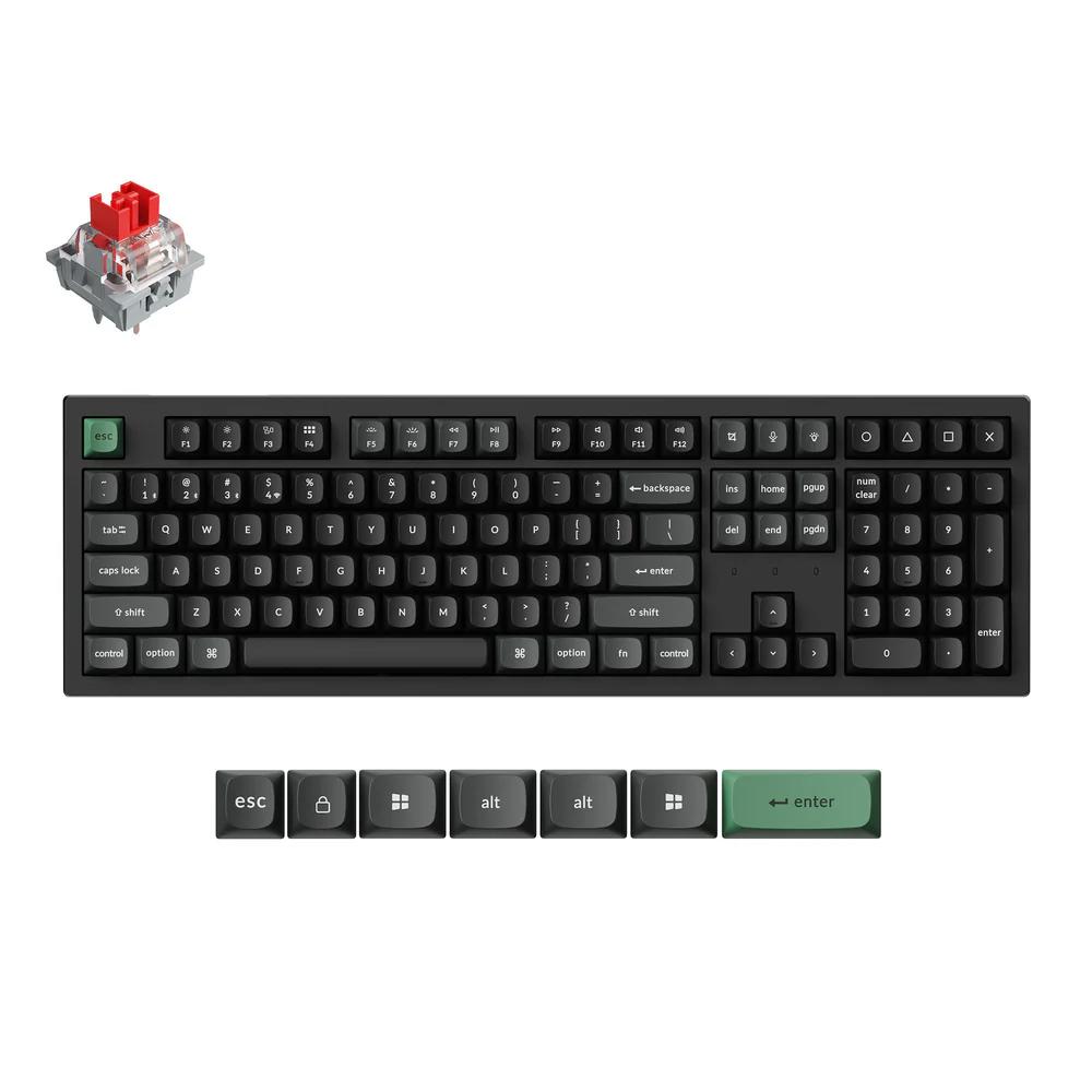 A large main feature product image of Keychron K10 Ultra Full Size 8K Wireless Custom Mechanical Keyboard - Black (Red Switch)