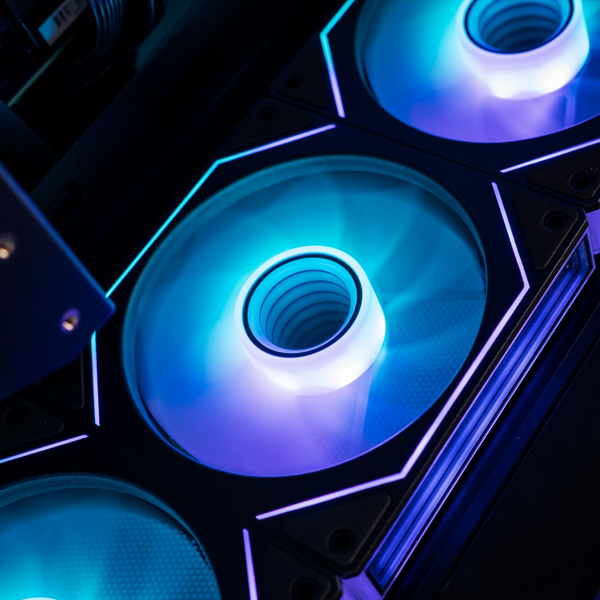 A large main feature product image of PLE Celestial RTX 5080 Prebuilt Ready To Go Gaming PC