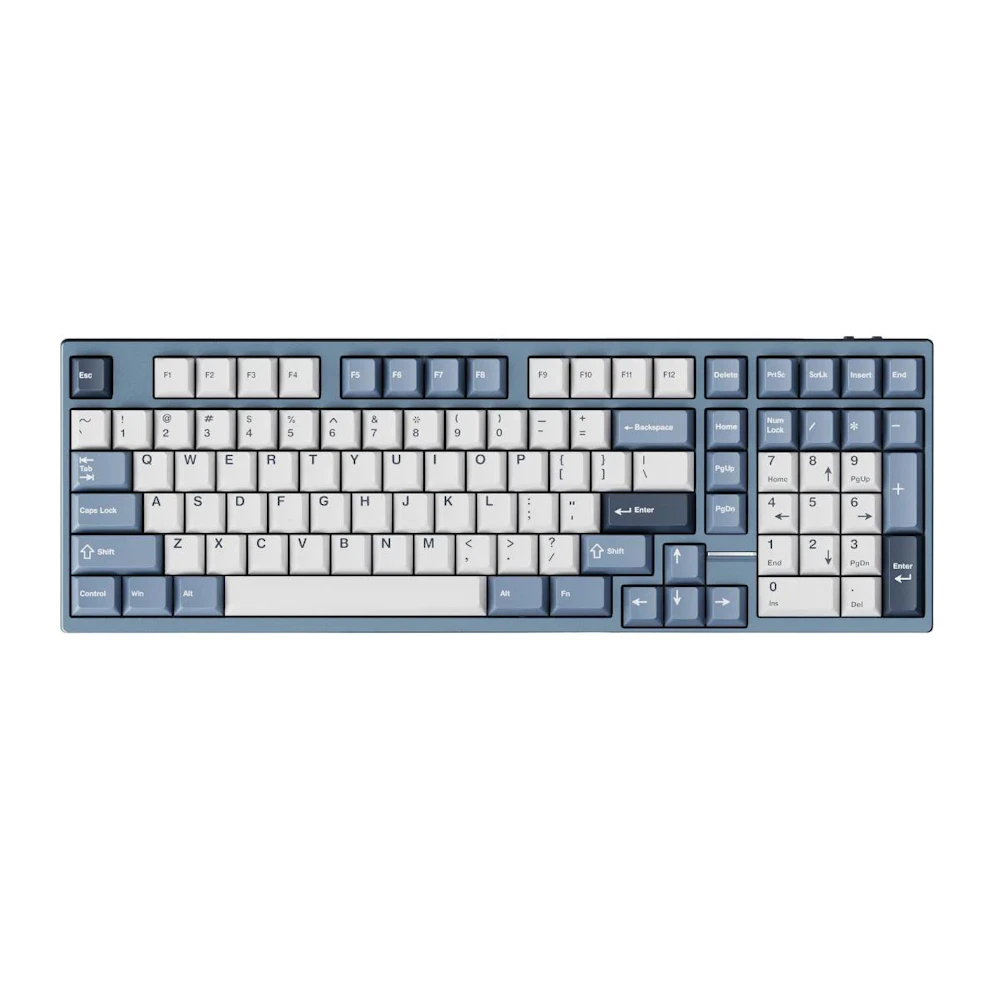 A large main feature product image of Qwertykeys x Neo Studio Neo98 Prebuilt Wireless Mechanical Keyboard (Anodized Slate Blue)
