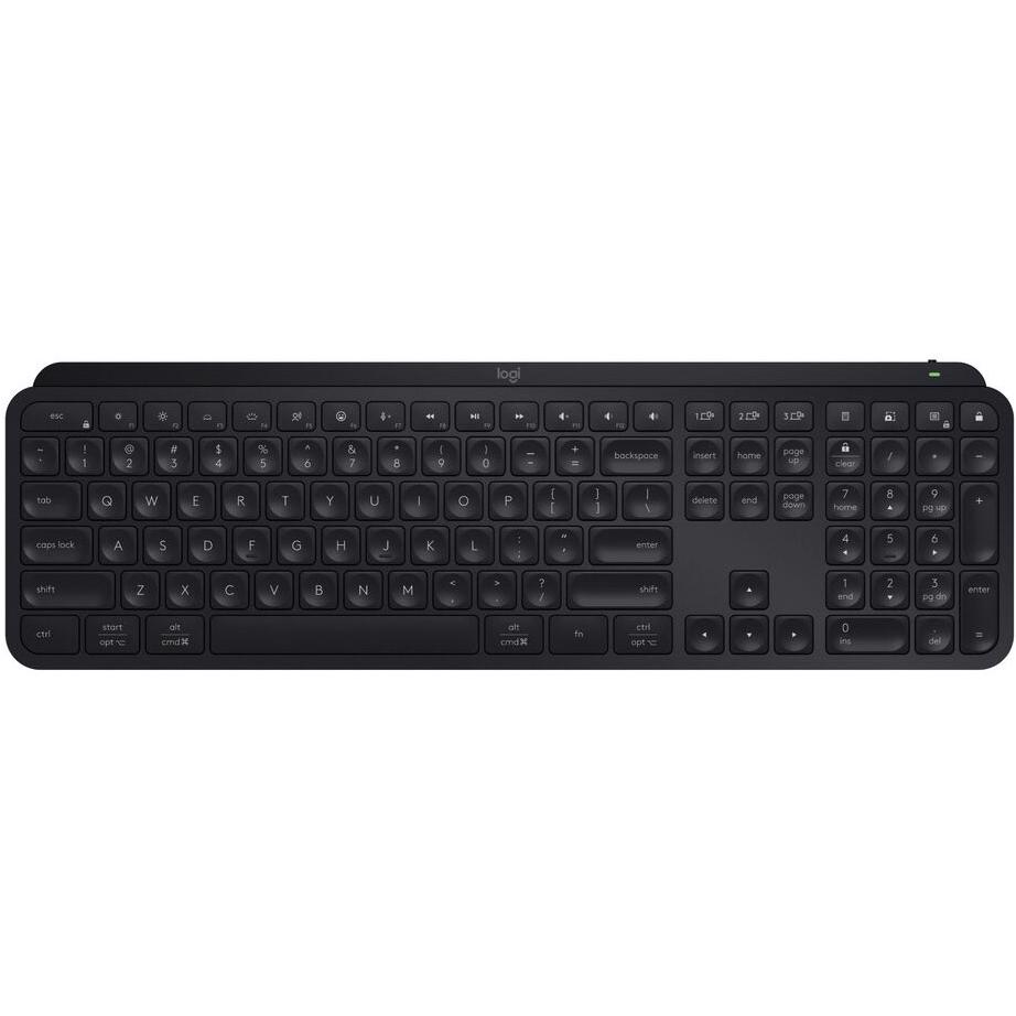 A large main feature product image of EX-DEMO Logitech MX Keys S Advanced Wireless Illuminated Keyboard (Graphite)