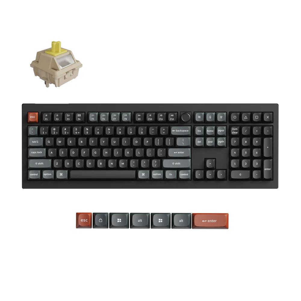 A large main feature product image of Keychron V6 Ultra 8K Wireless Custom Mechanical Silent Keyboard (Silk POM Switch - Silent Banana)