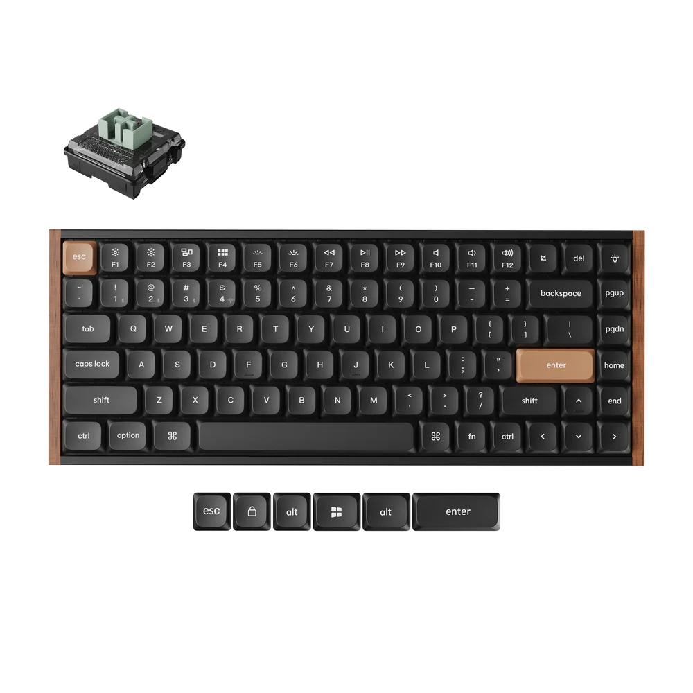 A large main feature product image of Keychron K3 HE Wireless Magnetic Switch Custom Keyboard - Black (Keychron Ultra Fast Lime Low profile Magnetic Switch)