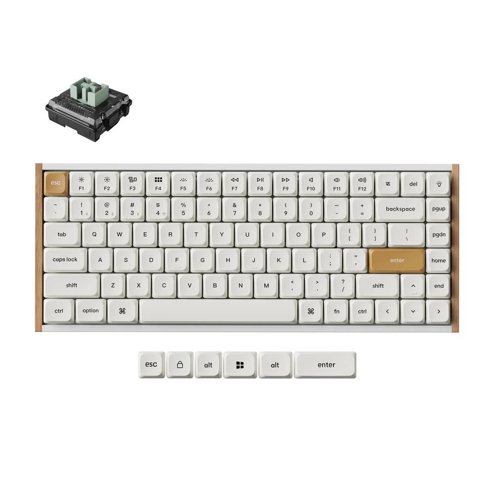 A large main feature product image of Keychron K3 HE Wireless Magnetic Switch Custom Keyboard - White (Keychron Ultra Fast Lime Low profile Magnetic Switch)