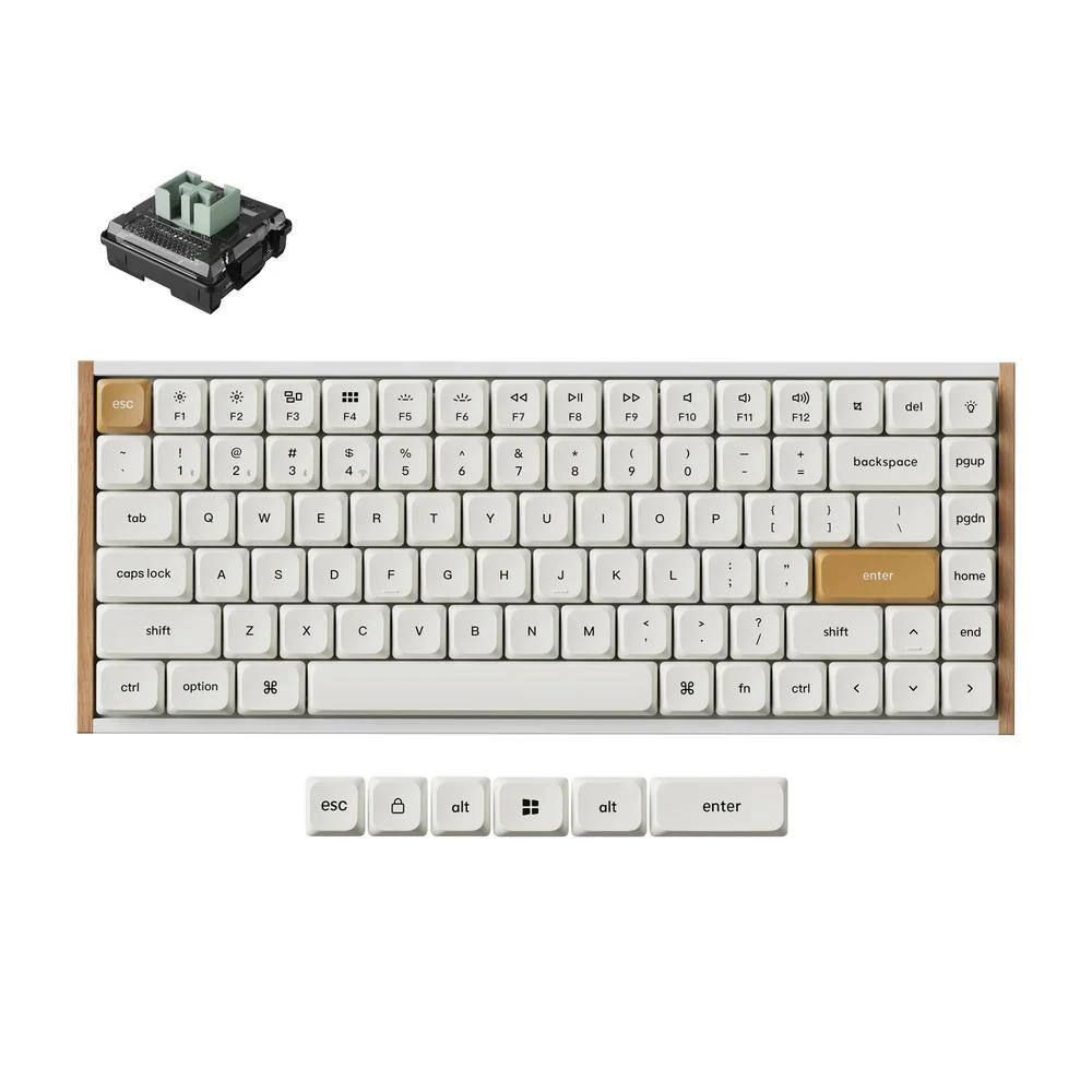 Keychron K3 HE Wireless Magnetic Switch Custom Keyboard - White (Keychron Ultra Fast Lime Low profile Magnetic Switch)