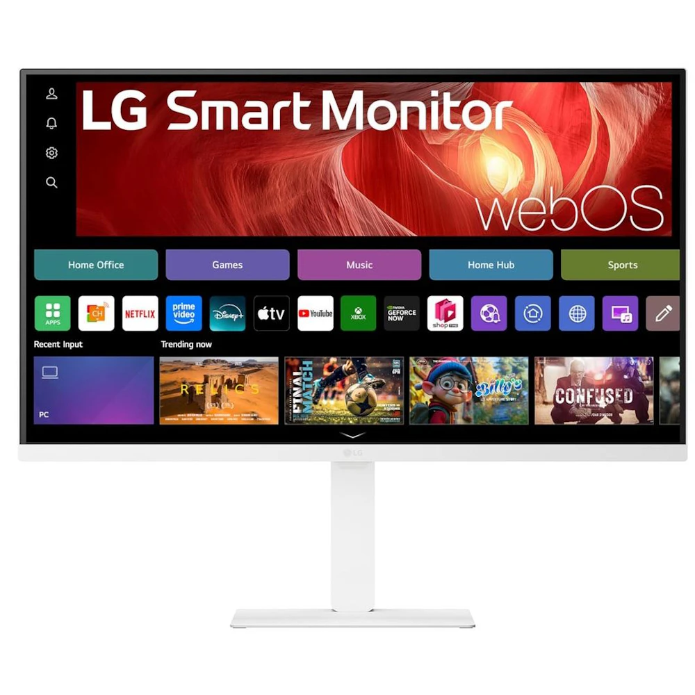 A large main feature product image of LG 32U720SA-W - 32" 4K 2160p 60Hz VA Smart Monitor with webOS