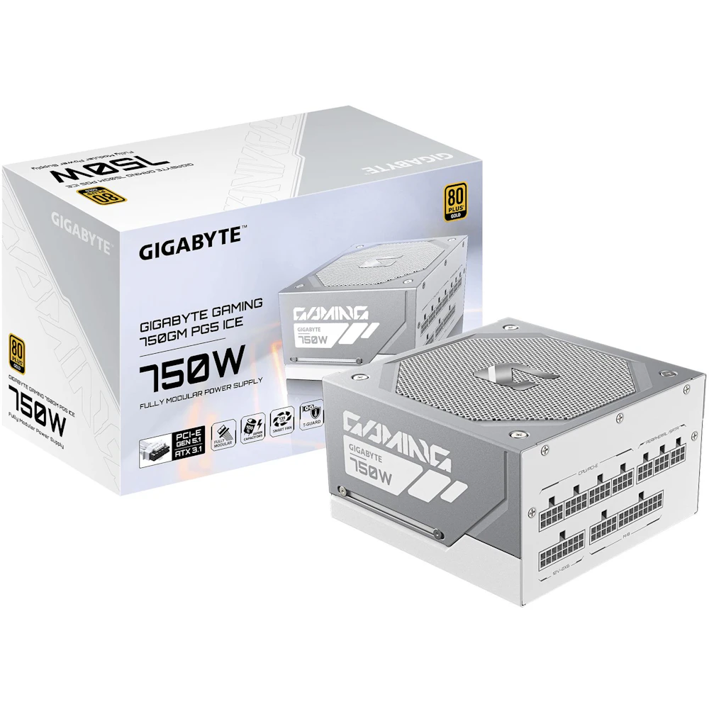 Gigabyte Gaming 750GM ICE PG5 750W Gold PCIe 5.1 ATX 3.1 Modular PSU