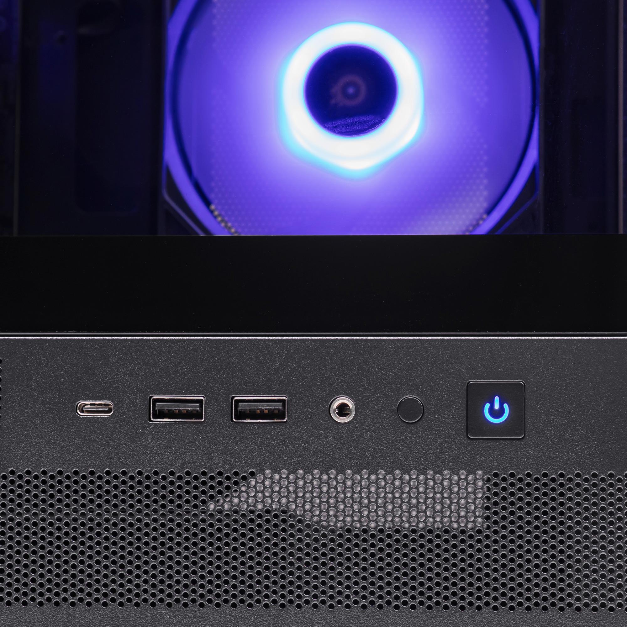 A large main feature product image of PLE Vector RTX 5060 Ti Prebuilt Ready To Go Gaming PC