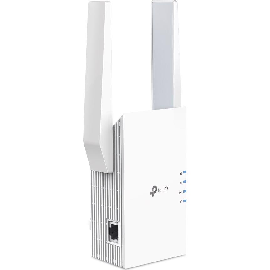 A large main feature product image of EX-DEMO TP-Link RE705X - AX3000 Wi-Fi 6 Mesh Range Extender