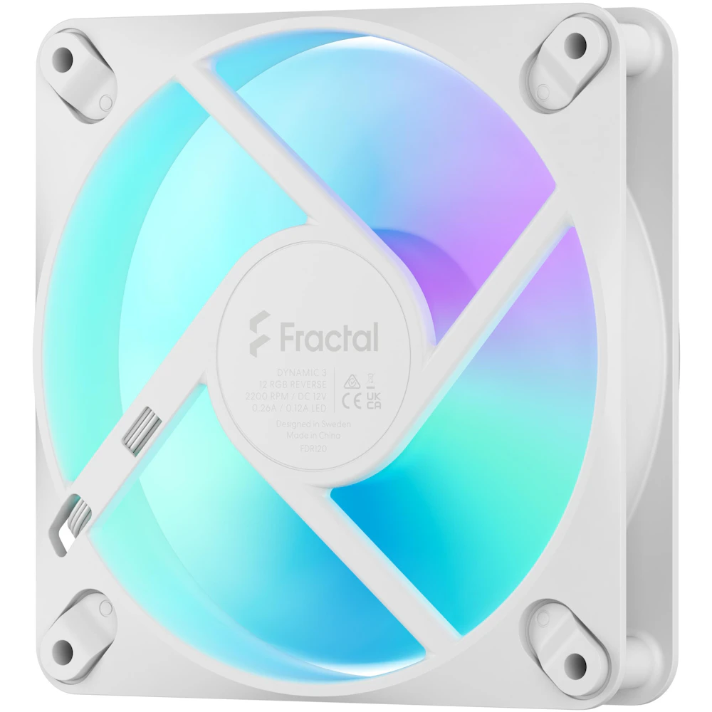 Fractal Design Dynamic 3 120mm ARGB PWM Reverse Blade Fan (White)