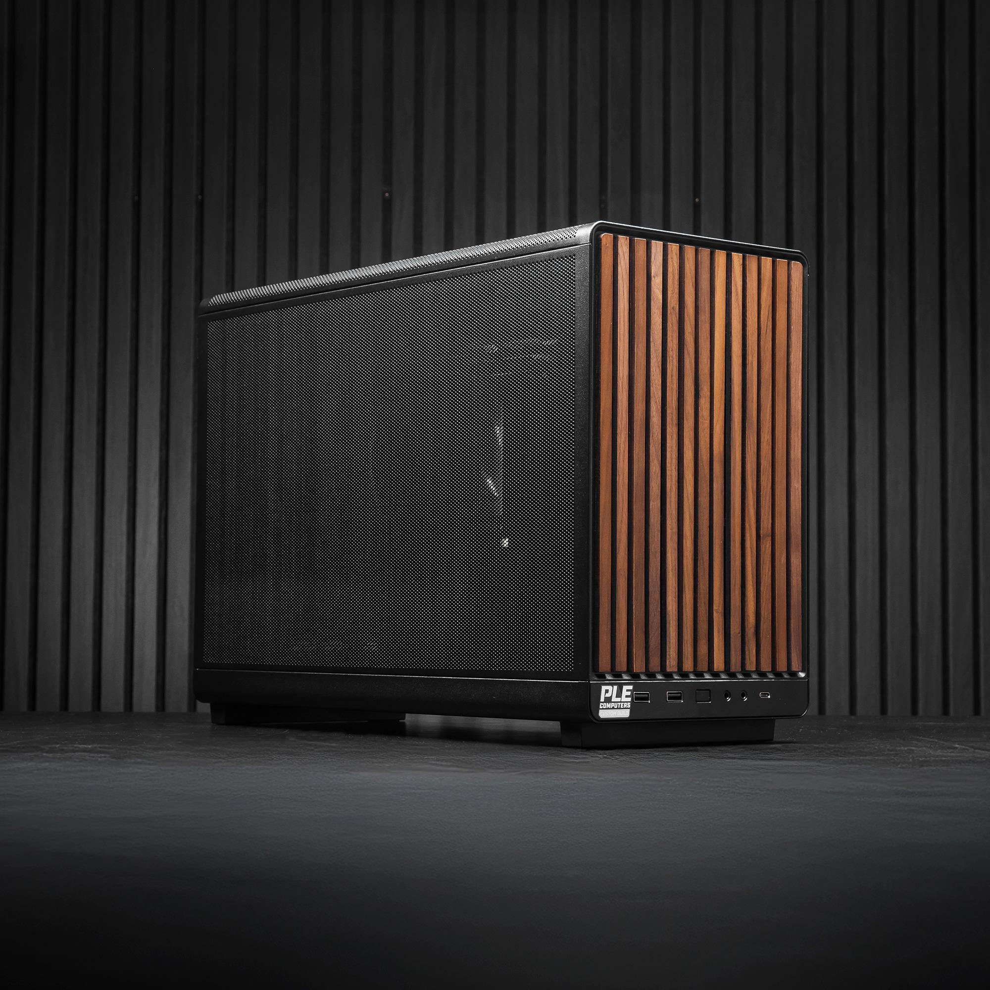 A large main feature product image of EX-DEMO PLE Studio Mini RTX 5080 Prebuilt Ready To Go Creator PC