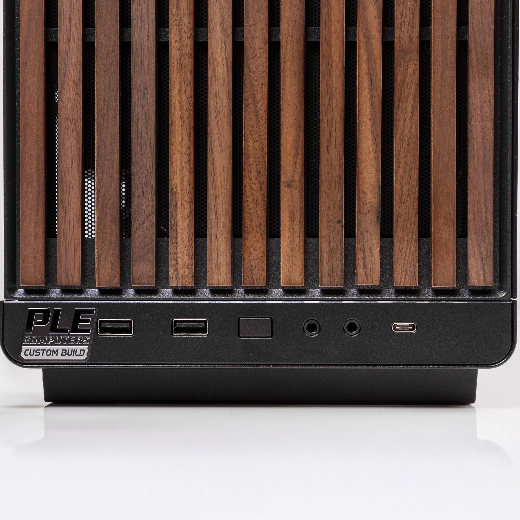 A large main feature product image of EX-DEMO PLE Studio Mini RTX 5080 Prebuilt Ready To Go Creator PC