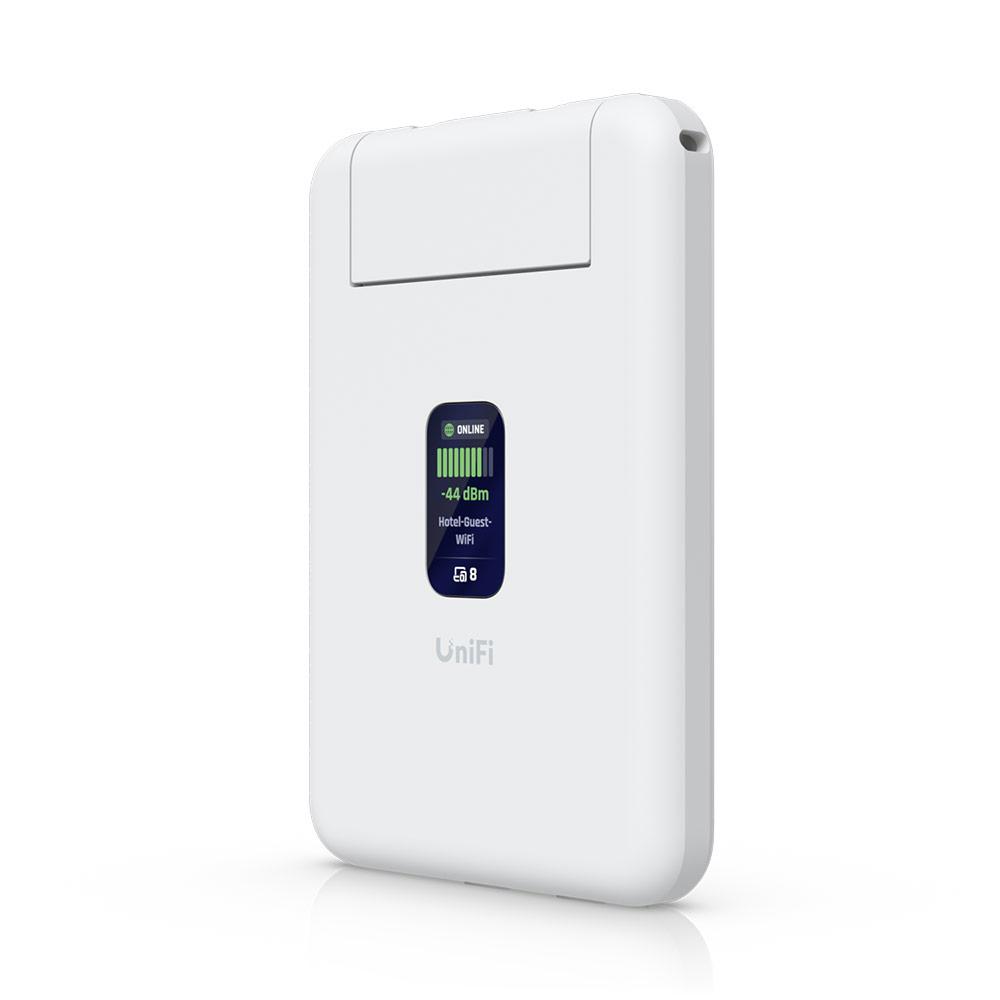 A large main feature product image of Ubiquiti UniFi Travel Router