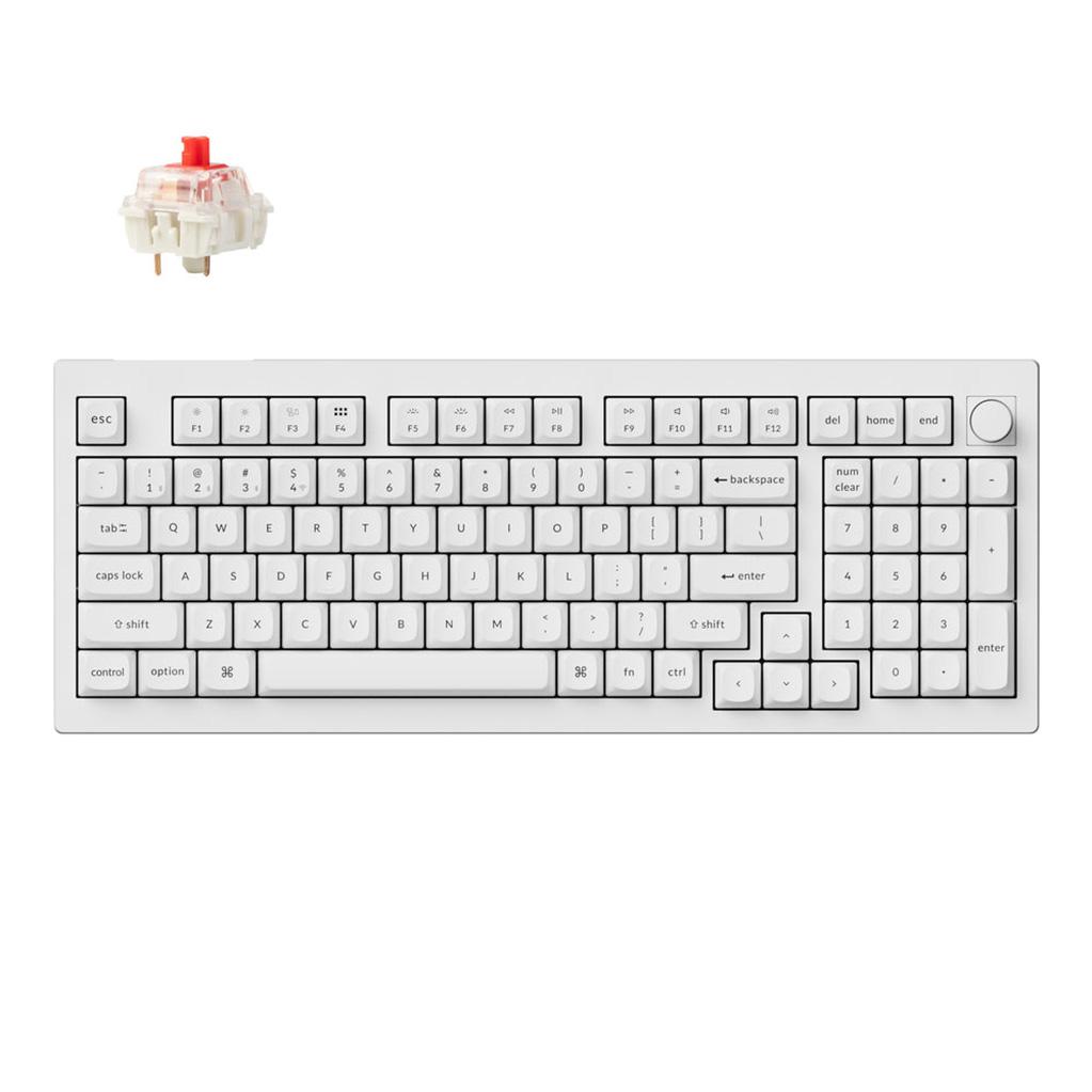 A large main feature product image of EX-DEMO Keychron V5 Max - QMK/VIA Wireless Custom Mechanical Keyboard - White (Gateron Jupiter Red Switch)