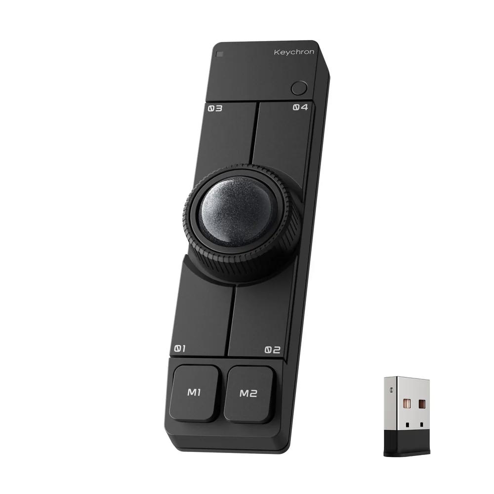 A large main feature product image of Keychron Nape Pro Wireless Trackball Mouse - Black