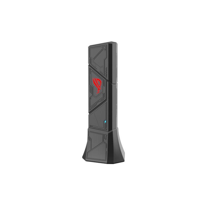 A large main feature product image of ASUS ROG USB-BE92 Tri-Band WiFi7 USB Adapter