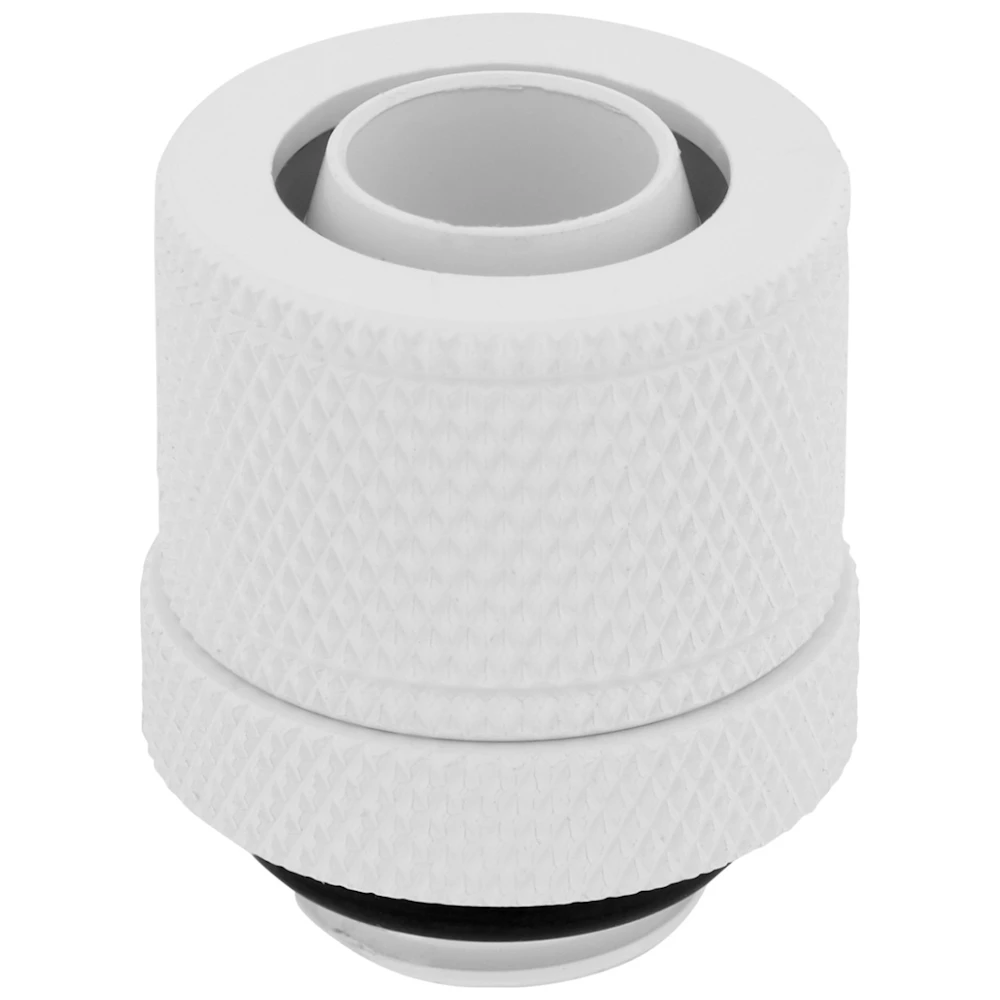 A large main feature product image of EX-DEMO Corsair Hydro X Series XF Compression 10/13mm (3/8” / 1/2”) ID/OD Fitting Four Pack — White