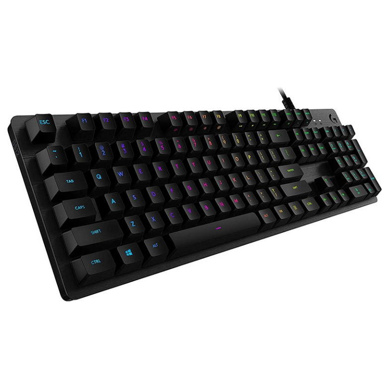 A large main feature product image of EX-DEMO Logitech G512 Carbon RGB Wired Mechanical Gaming Keyboard (GX Brown)