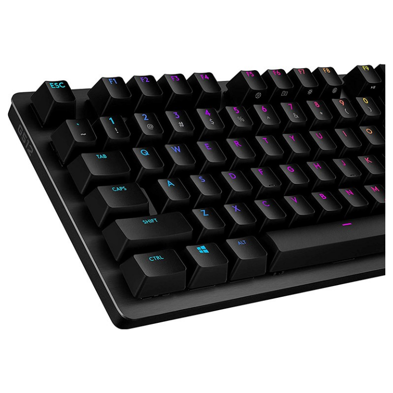A large main feature product image of EX-DEMO Logitech G512 Carbon RGB Wired Mechanical Gaming Keyboard (GX Brown)