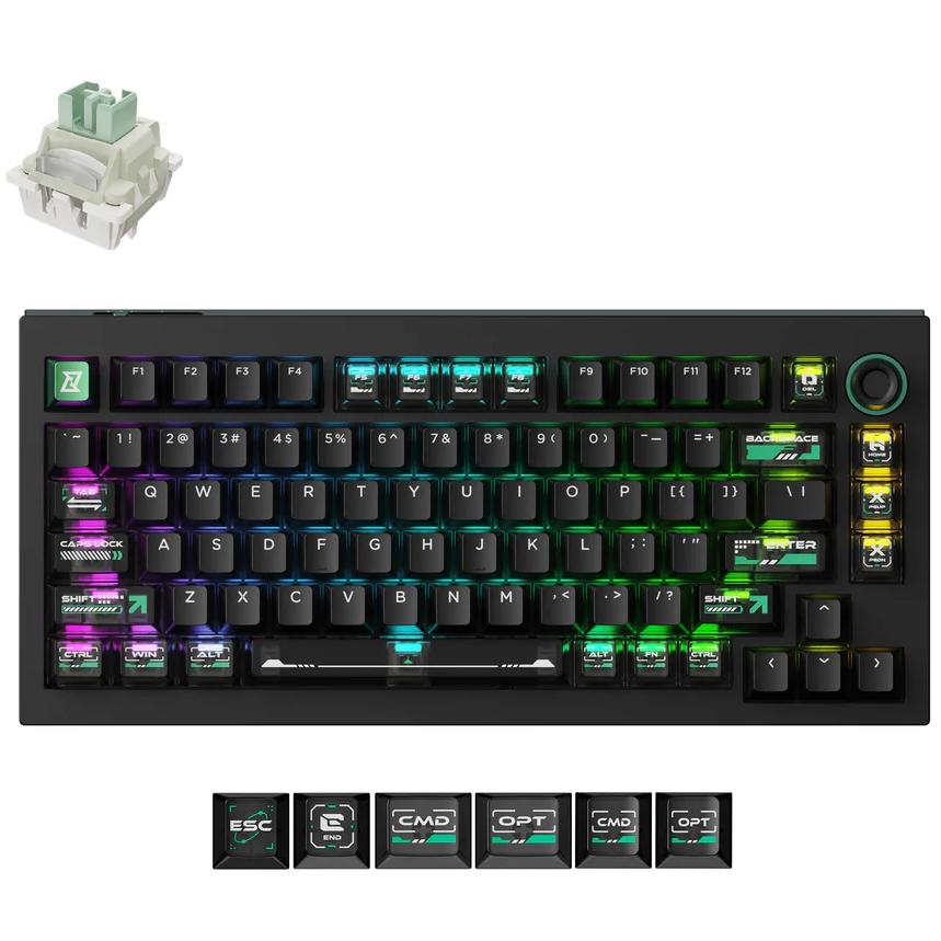 A large main feature product image of EX-DEMO Lemokey L5 HE - 75% Magnetic Switch Custom Gaming Keyboard - Cyber (Lemokey Ultra-Fast Lime Magnetic Switch)