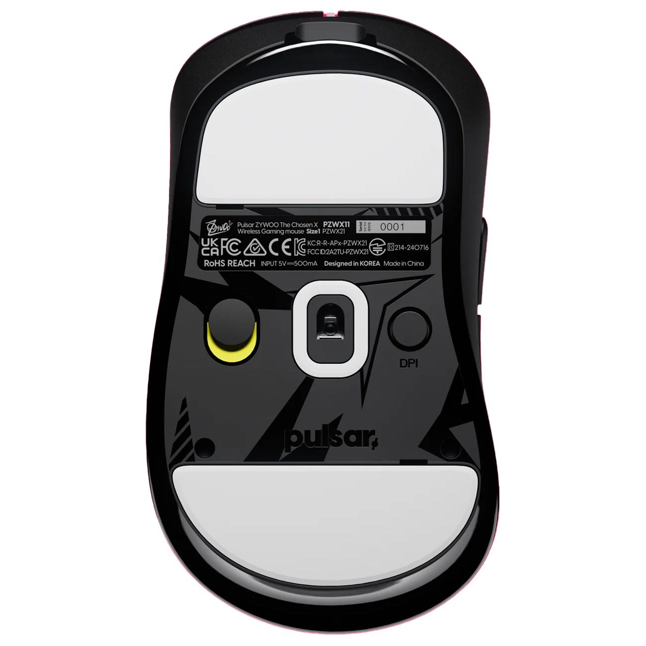 A large main feature product image of Pulsar ZywOo The Chosen Mouse Gen.2 Medium - 62g Lightweight 8K Wireless Gaming Mouse (Black)