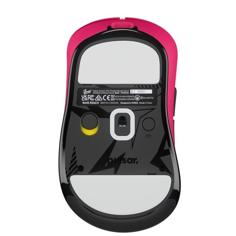 A large main feature product image of Pulsar ZywOo The Chosen Mouse Gen.2 Medium - 62g Lightweight 8K Wireless Gaming Mouse (Limited Edition Pink)