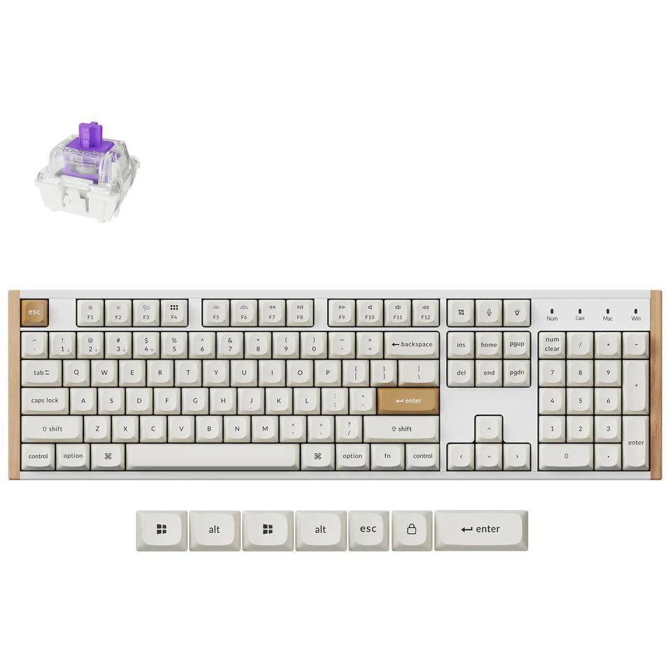 A large main feature product image of EX-DEMO Keychron K10 HE Special Edition - Fullsize Wireless Magnetic Switch Custom Keyboard - White (Gateron Double-Rail Nebula Switch)
