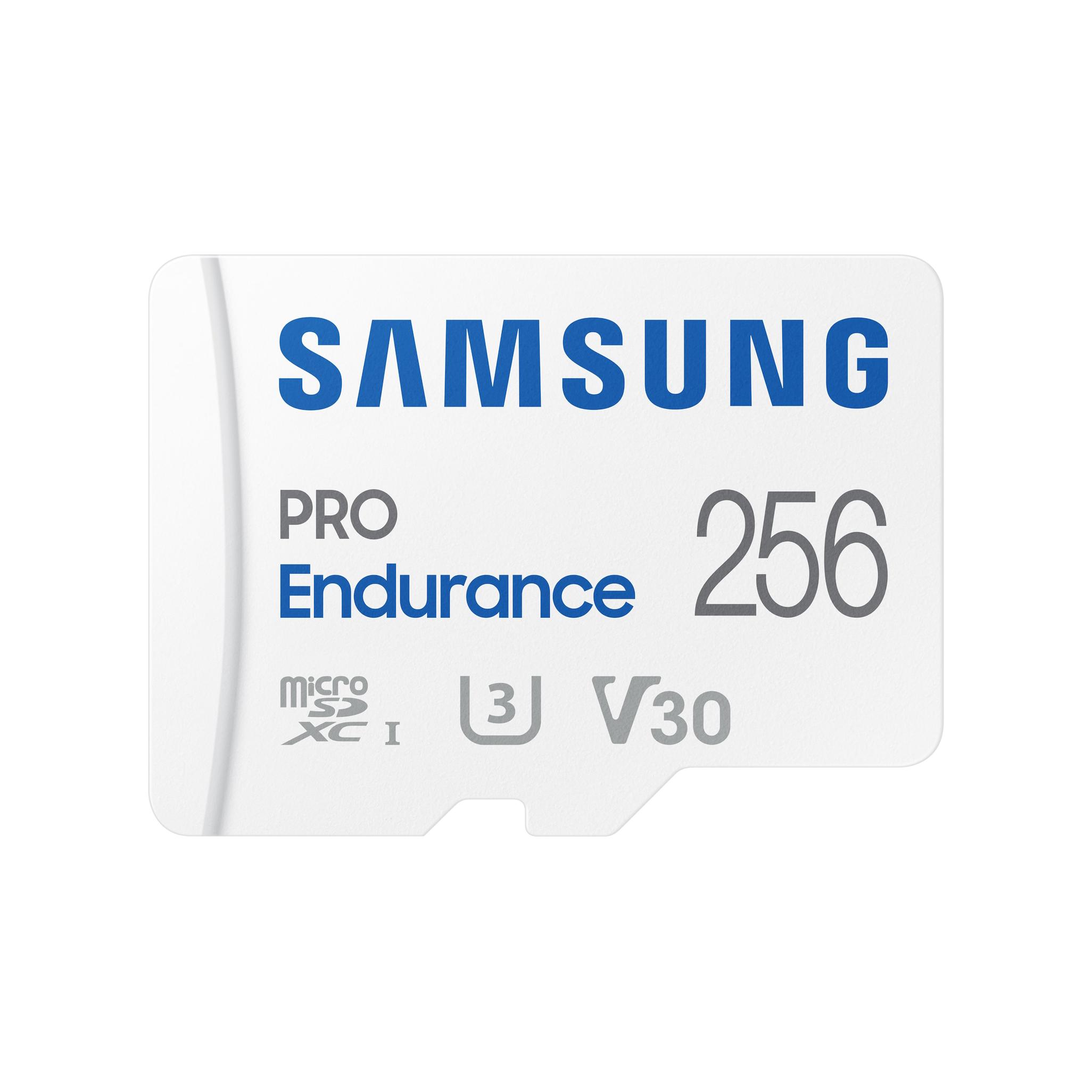 A large main feature product image of Samsung PRO Endurance microSDXC U3 V30 UHS-I microSD Card - 256GB