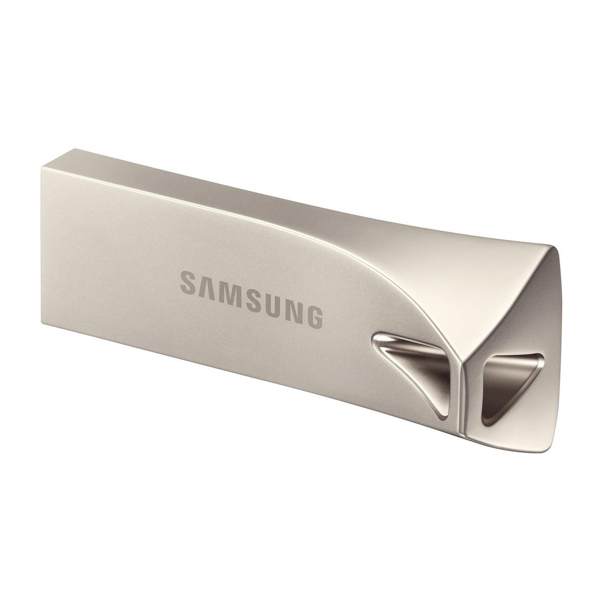 A large main feature product image of Samsung BAR Plus 128GB USB 3.1 Type-A Flash Drive - Silver