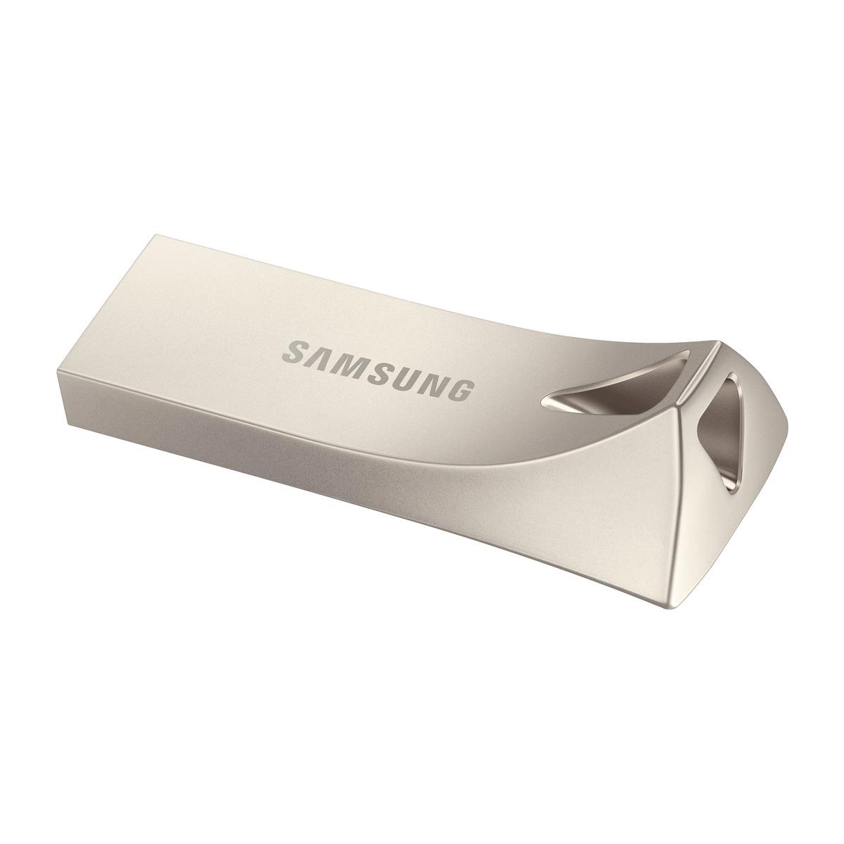 A large main feature product image of Samsung BAR Plus 128GB USB 3.1 Type-A Flash Drive - Silver