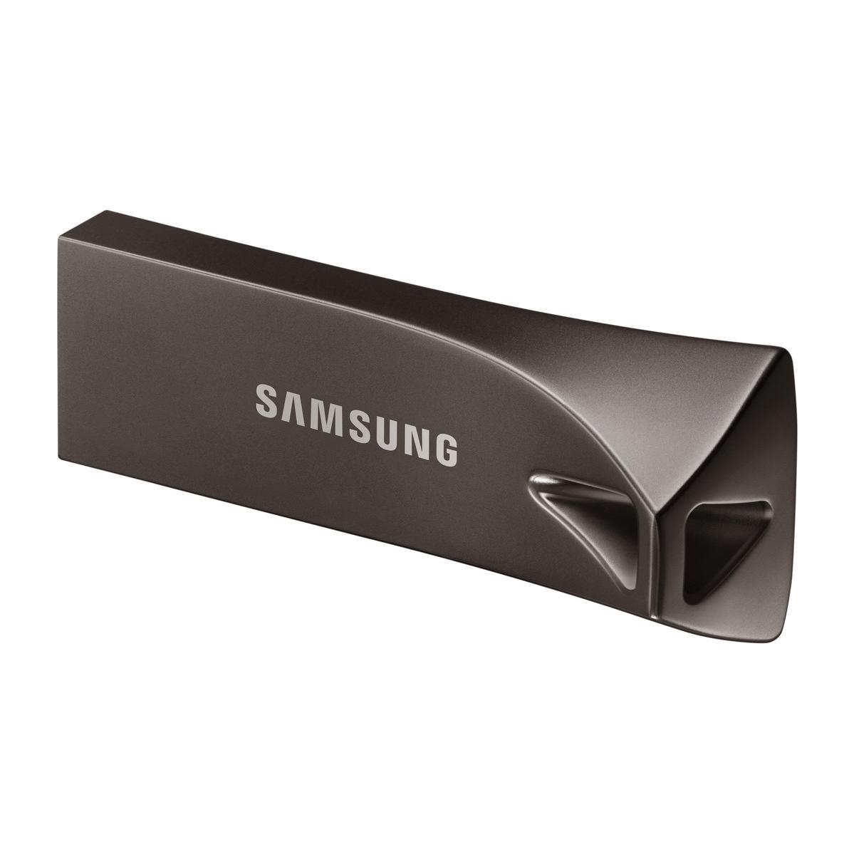 A large main feature product image of Samsung BAR Plus 128GB USB 3.1 Type-A Flash Drive - Grey