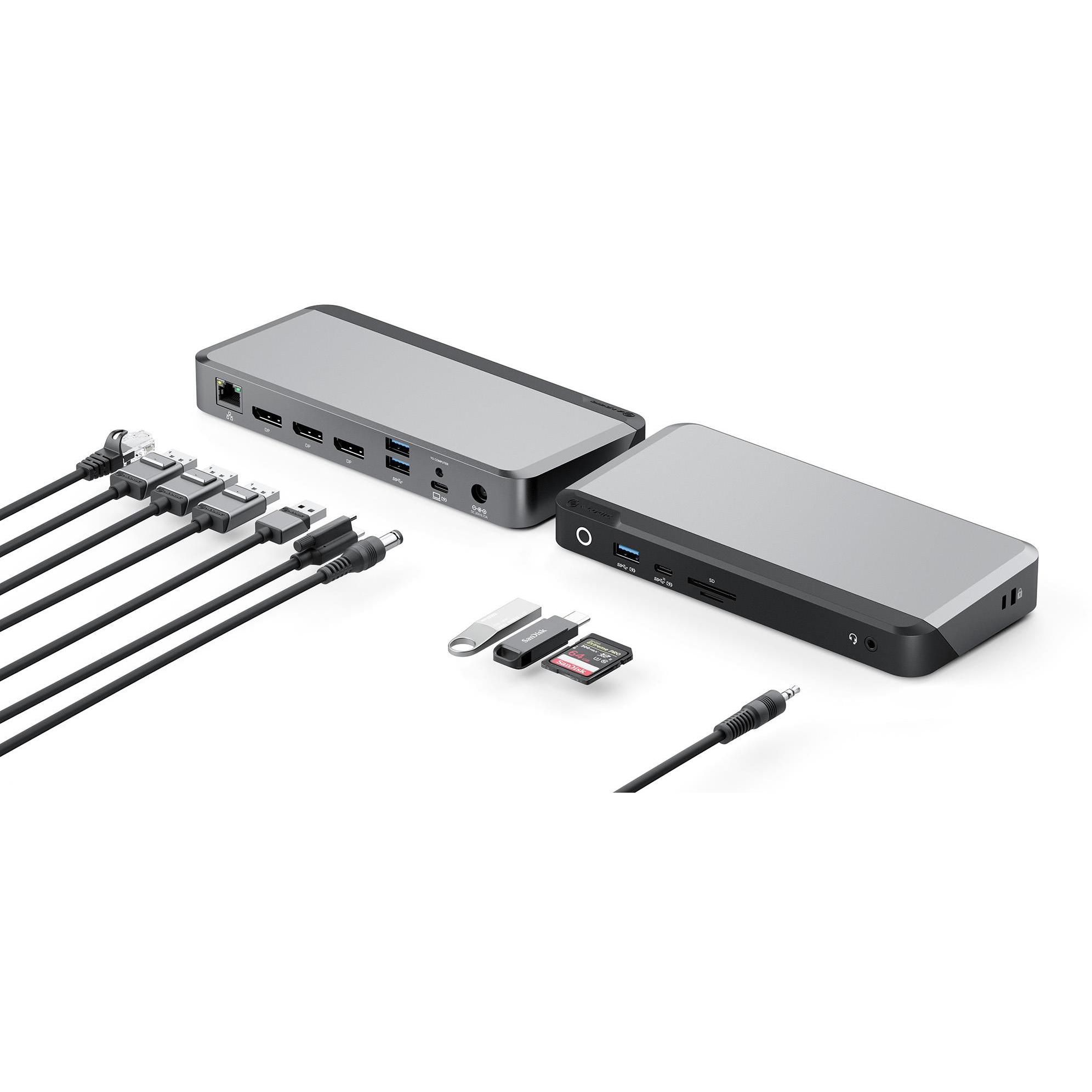 A large main feature product image of EX-DEMO ALOGIC 4K Display Universal Docking Station - 100W Power Delivery