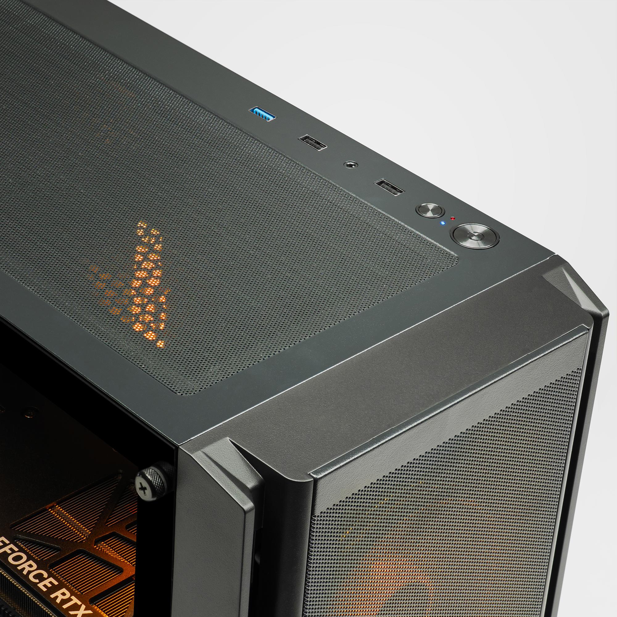 A large main feature product image of EX-DEMO PLE Topaz RTX 5060 Ti Prebuilt Ready To Go Gaming PC