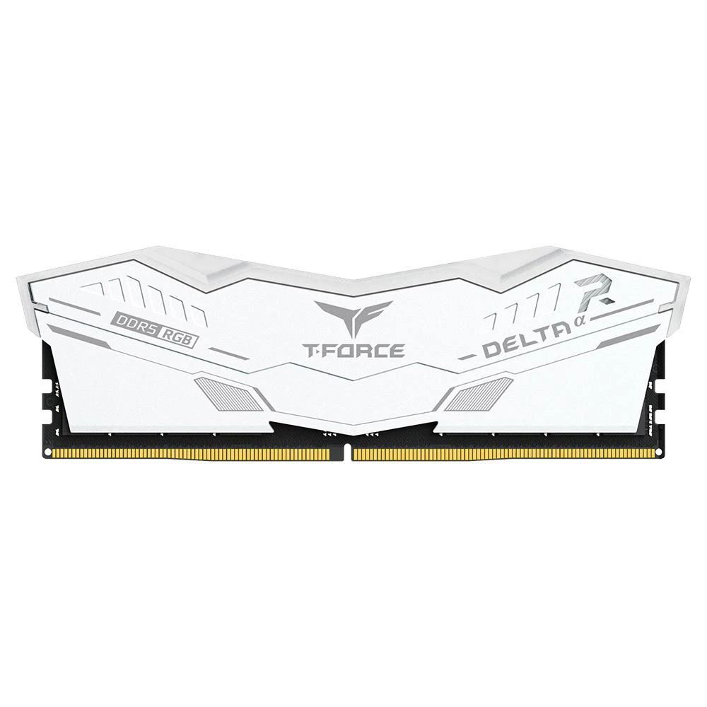 A large main feature product image of EX-DEMO TeamGroup T-Force DELTAα RGB 16GB Kit (2x8GB) DDR5-6000 C30 - White
