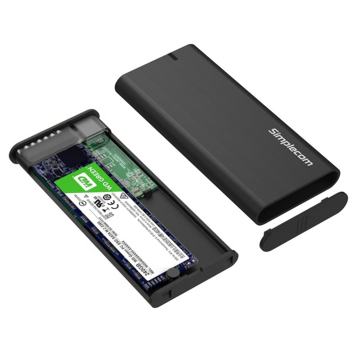 A large main feature product image of EX-DEMO Simplecom SE502C SATA M.2 SSD to USB 3.2 Gen1 Type-C Enclosure - 5Gbps