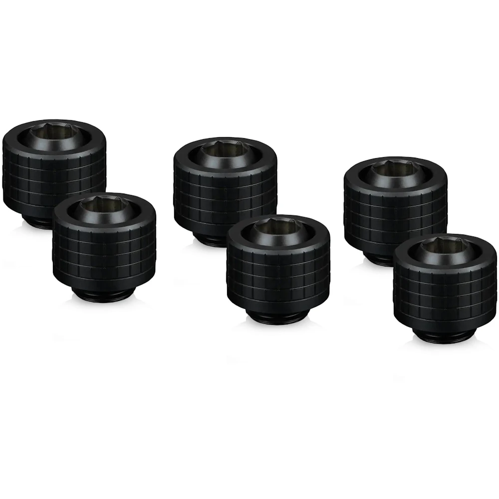 Thermal Grizzly DeltaMate ST13 - G1/4" 13mm Soft Tube Compression Fitting 6-Pack (Black)