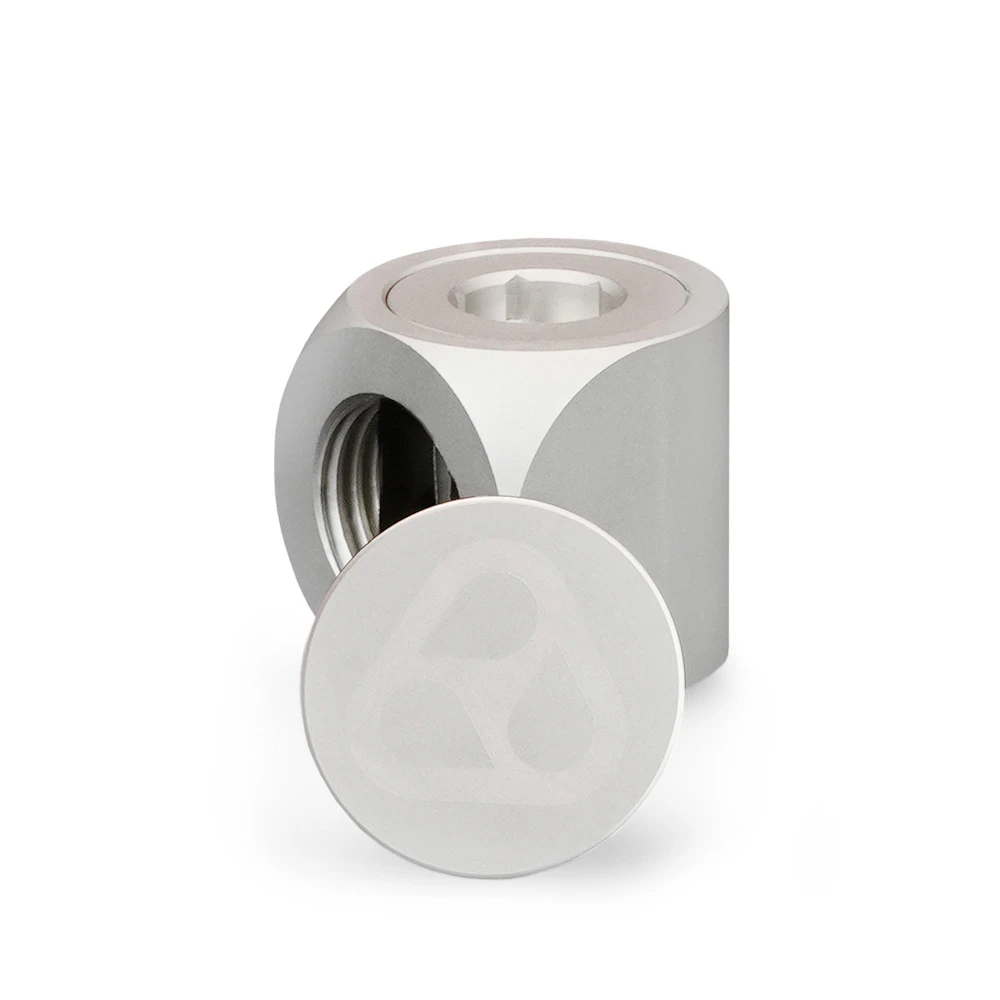 A large main feature product image of Thermal Grizzly DeltaMate Rotary - G1/4" 90 Degree Rotary Fitting (Nickel)