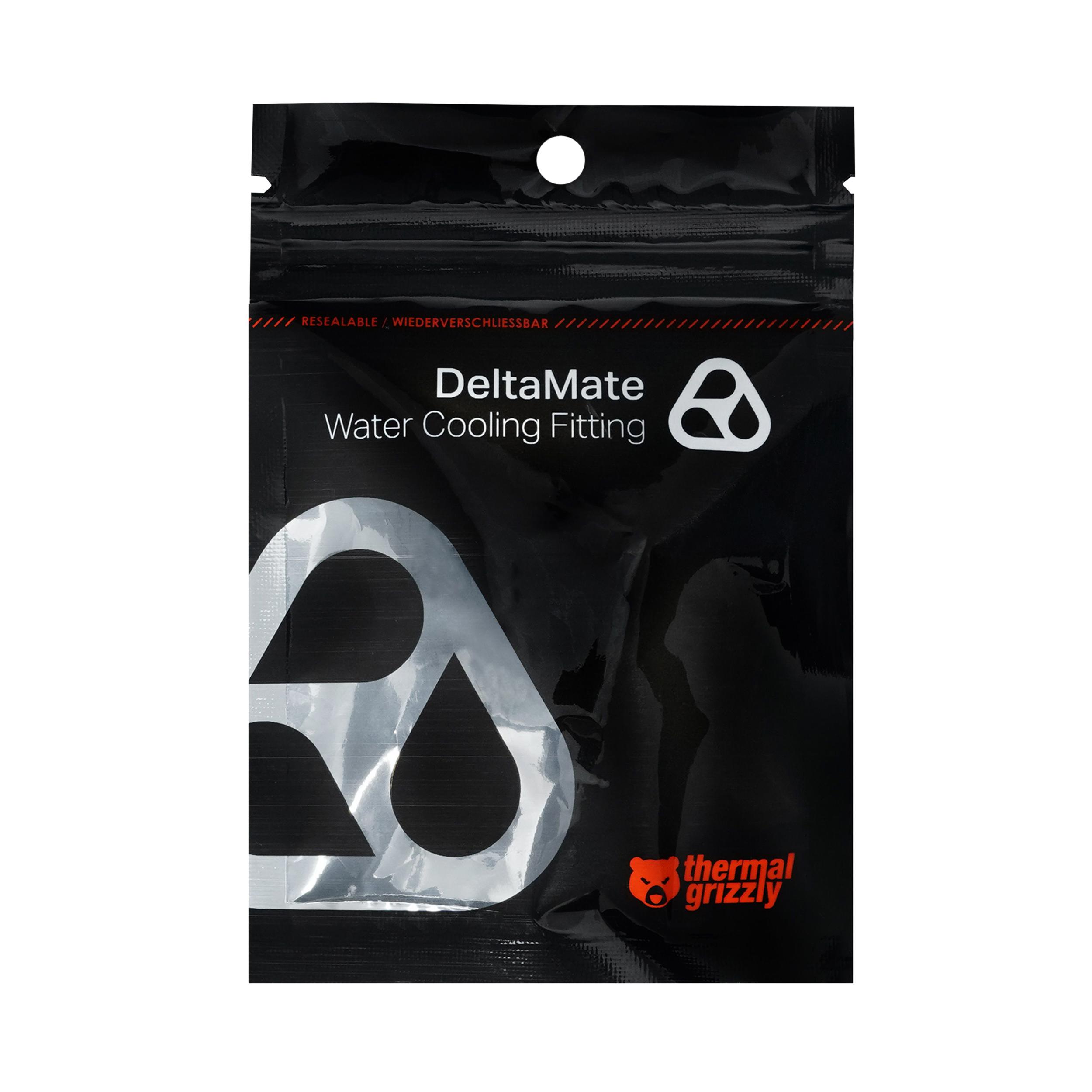 A large main feature product image of Thermal Grizzly DeltaMate Rotary - G1/4" 90 Degree Rotary Fitting (Nickel)